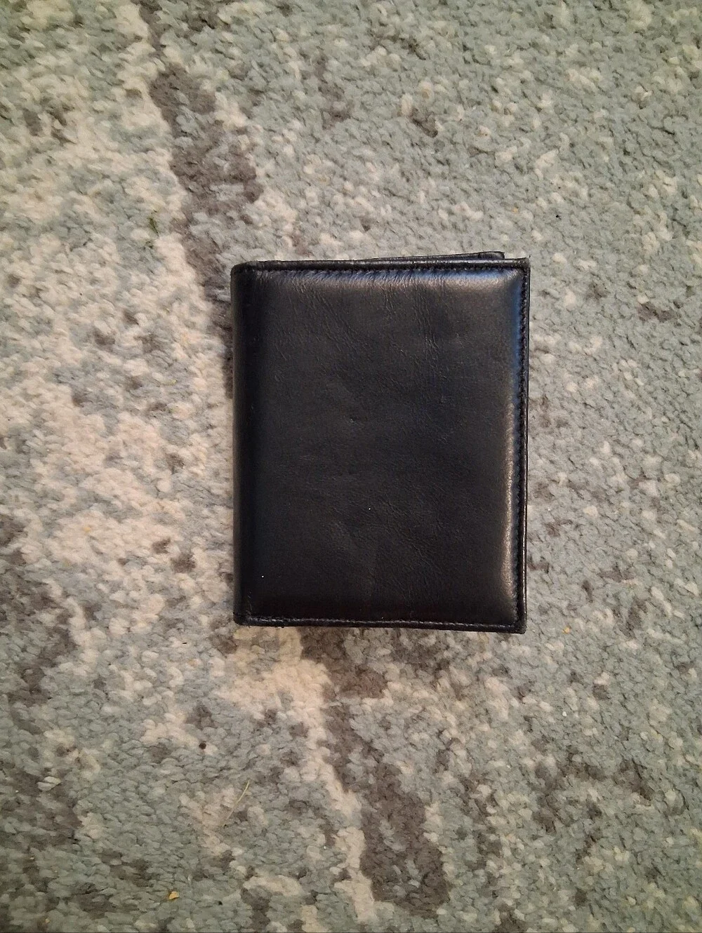Compact Black Geniune Leather Wallet Money Card And Key Holder